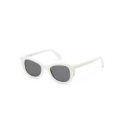 Hvide solbriller med etui og garanti