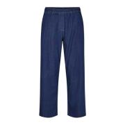 Laurie Phoebe Loose Crop Trousers Loose 100605 44506 Medium Blue Denim