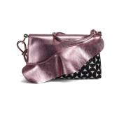 Geometrisk Metallic Pink Lædertaske