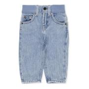 Blå Junior Bomulds Jeans med Elastisk Talje