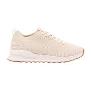 Beige Casual Tekstil Sneakers med 4cm Gummisål