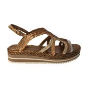 Håndvævet Metallisk Kobber Sandal