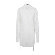 Hvid Lang Skjorte med Bælte
