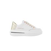 Lancaster Woman White Gold Sneakers