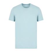 Blå Logo Print Bomuld T-Shirt