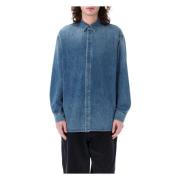 Indigo Blue Denim Casual Skjorte