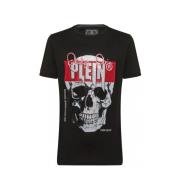 Skull Rhinestone Bomuld T-shirt