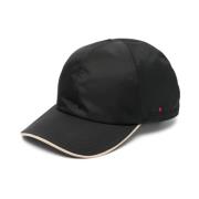 Sort Nylon Baseball Hat med Logo