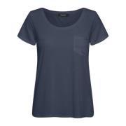 Marineblå Lomme T-shirt Top