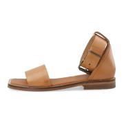 Wide Strap Sandal Vegetable Tanned Leather