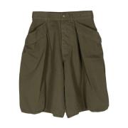 Olive Herringbone Multipocket Shorts