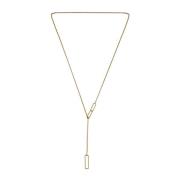 Courage Waterproof Single Links Y Chain Necklace 18K Gold Plating