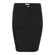 Cream Crann Twill Skirt Nederdele 10612273 Pitch Black
