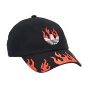 Sort Flamme Broderet Hat