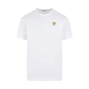 Hvid T-shirt med hjerte logo patch