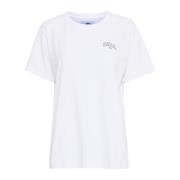 Grafisk Print T-Shirt Hvid Melange
