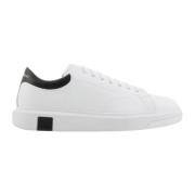 Hvid Læder Sneakers Lav Profil