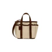 Beige Canvas Tote Taske