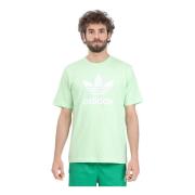 Grøn og hvid Adicolor Trefoil T-shirt