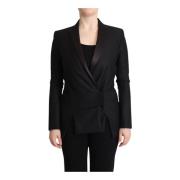 Dobbelt Brystet Sort Blazer