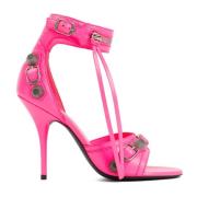 Fluo Pink Læder Sandaler