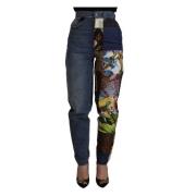 Luksus Patchwork Jacquard Denim Jeans