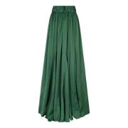 Oona, smaragdgrøn cupro nederdel