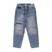 Baggy Tapered Cargo Denim Jeans