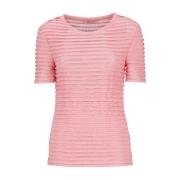 Pink T-shirt med frynser og strass-detaljer