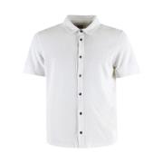 Hvid kortærmet bomuldsskjorte
