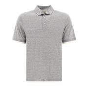 Faux Layering Polo Shirt Silk Cotton