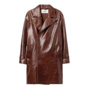 Tumbled Leather Double Breasted Coat