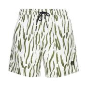 Hvid og grøn dyreprint bokser shorts