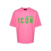 Fluorescerende Pink Logo T-shirt