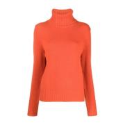 Uld Turtleneck Sweater - Orange