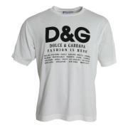 Hvid Grafisk Print Crew Neck T-shirt