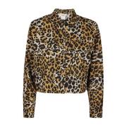 Leopard Print Crop Skjorte