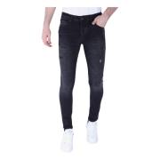 Stone Washing Men Slim Fit Jeans med Stretch