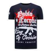 Pablo Escobar Print Herre T-shirt