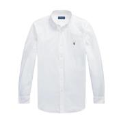 Langærmet sportsskjorte hvid