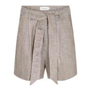 Linned Natur Shorts Timber Wolf