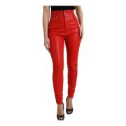 Rød High Waist Skinny Denim Jeans