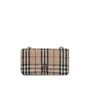 Vintage Check Skuldertaske Beige