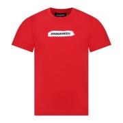 Rød Bomuld Kortærmet T-Shirt