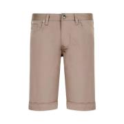 Skinnende Bomuld Bermuda Shorts med Fold-CAMEL
