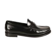 Sorte flade loafer sko