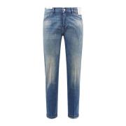 Blå Jeans med knaplukning