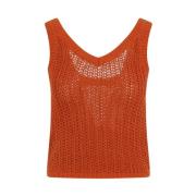 Orange Crochet Topwear