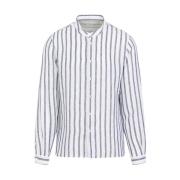 Stribet Button-Up Skjorte Hvid Blå