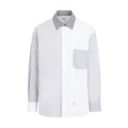 Hvid Bomuld Oversized Langærmet Skjorte